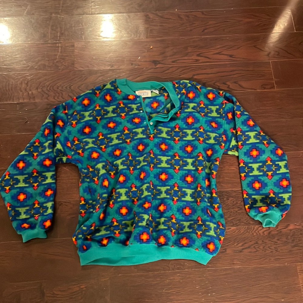 Vintage Printed Fleece Pullover